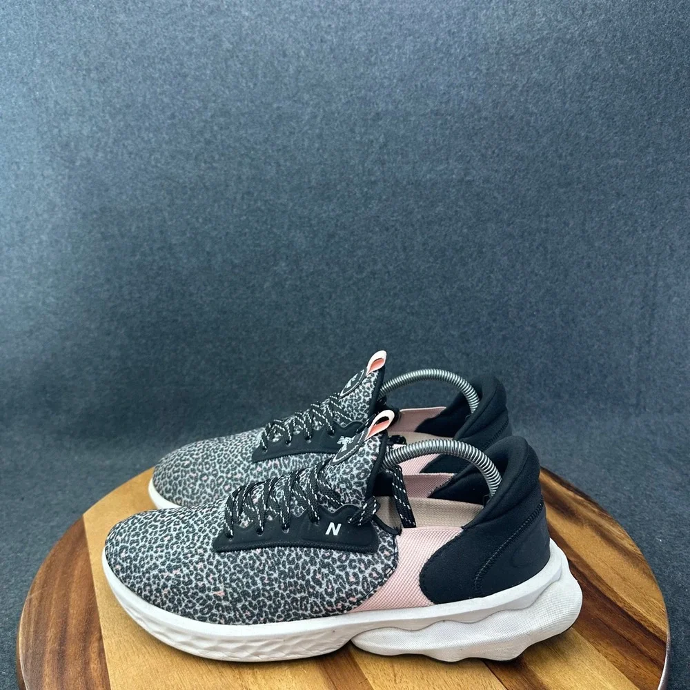 New Balance Fresh Foam Roav Elite Women's 12D Mesh Sneakers Black Pink Leopard